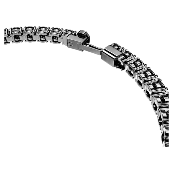Matrix Tennis bracelet, Round cut, Black, Ruthenium plated - Swarovski, 5664196