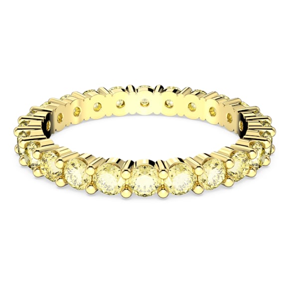 Matrix ring, Round cut, Yellow, Gold-tone plated - Swarovski, 5664435