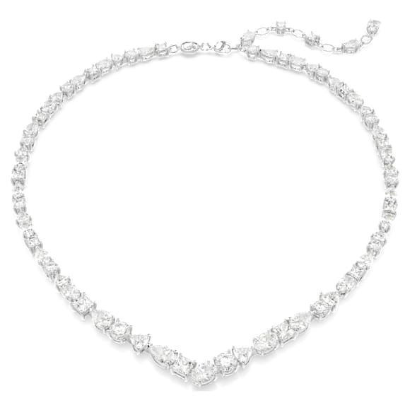Verižica Mesmera, Mešani rezi, Bela, Prevleka iz rodija - Swarovski, 5665242