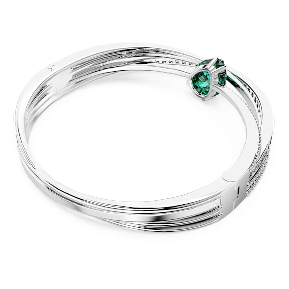 Hyperbola armband, Groen, Rodium toplaag - Swarovski, 5665325