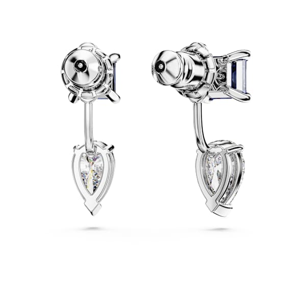 Pendientes ear jacket Mesmera, Tallas mixtas, Desmontable, Azules, Baño de rodio - Swarovski, 5665767
