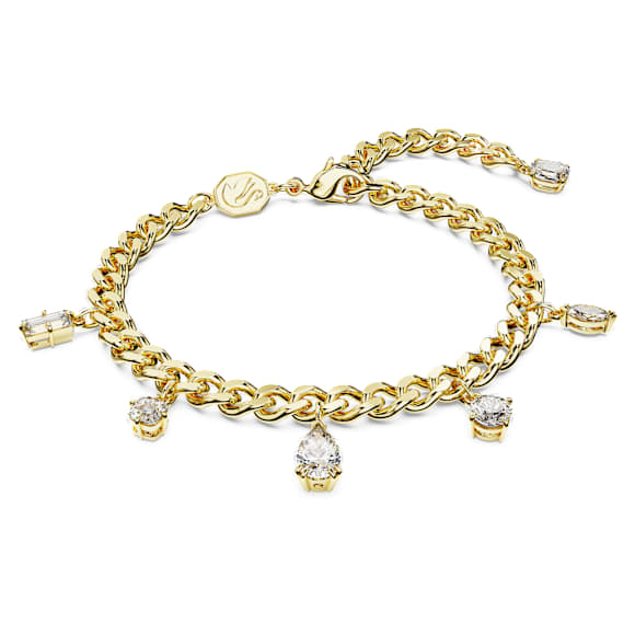 Imber bracelet, Mixed cuts, White, Gold-tone plated - Swarovski, 5665830