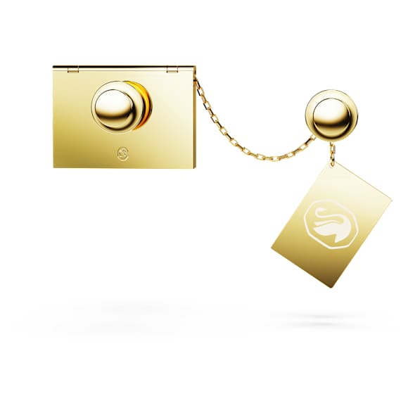 Letra brooch, Love letter, Multicolored, Gold-tone plated - Swarovski, 5665842