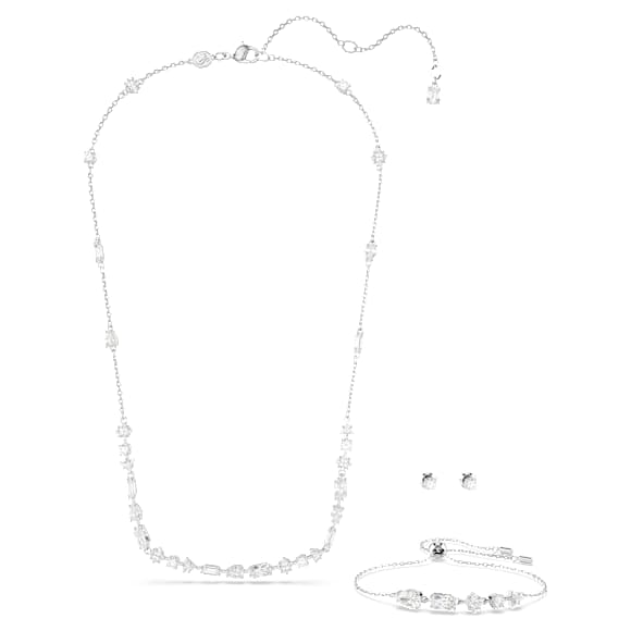 Mesmera Set, Verschiedene Schliffe, Verstreutes Design, Weiß, Rhodiniert - Swarovski, 5665877