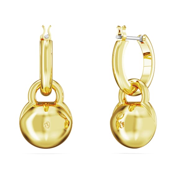 Dextera Drop-Ohrhänger, Rundschliff, Weiß, Goldlegierungsschicht - Swarovski, 5666023