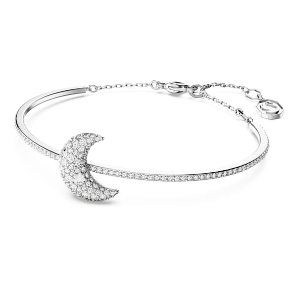 Bracelet-jonc Sublima, Lune, Blanc, Métal rhodié - Swarovski, 5666175