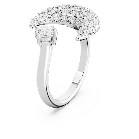 Bague ouverte Sublima, Lune, Blanche, Métal rhodié - Swarovski, 5666176