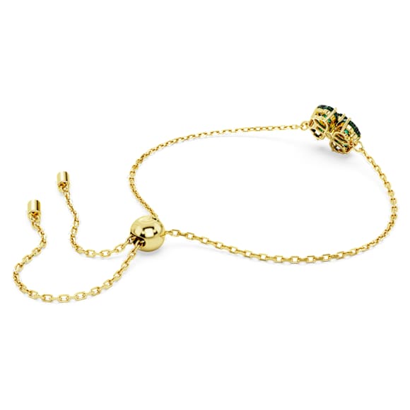 Braccialetto Idyllia, Taglio misto, Quadrifoglio, Verde, Placcato color oro - Swarovski, 5666585