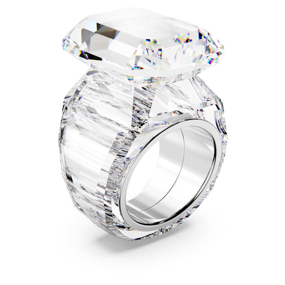 Lucent cocktail ring, Octagon cut, White - Swarovski, 5666587