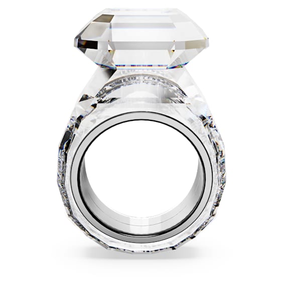 Lucent cocktail ring, Octagon cut, White - Swarovski, 5666587
