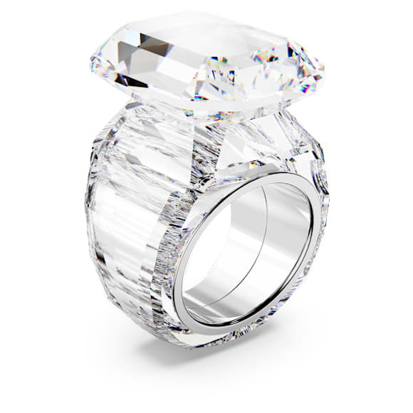 Lucent cocktail ring, Octagon cut, White - Swarovski, 5666589