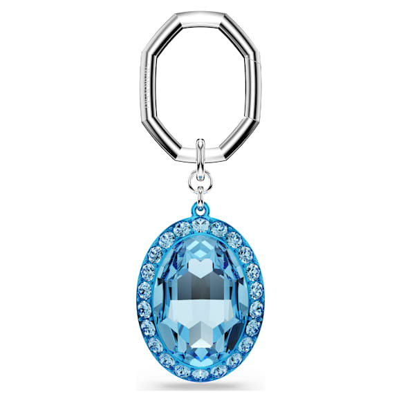 Key ring, Oval cut, Blue, Mixed metal finish - Swarovski, 5666644