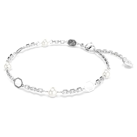 Bracelet Carrier Symbolica, Perle de cristal, Blanc, Métal rhodié - Swarovski, 5667210