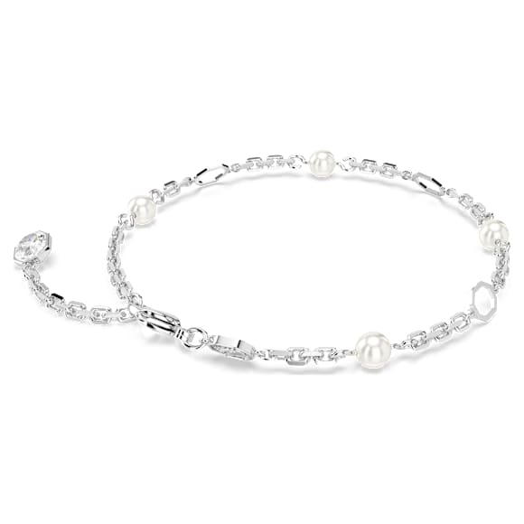 Bracelet Carrier Symbolica, Perle de cristal, Blanc, Métal rhodié - Swarovski, 5667210