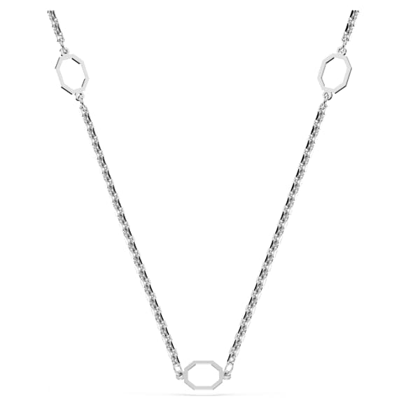 Symbolica carrier necklace, White, Rhodium plated - Swarovski, 5667468