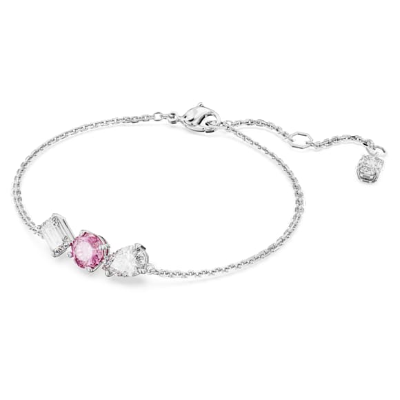 Mesmera bracelet, Mixed cuts, Pink, Rhodium plated - Swarovski, 5668361