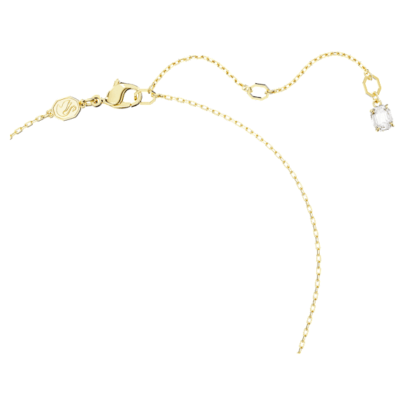 Dextera pendant, Interlocking loop, White, Gold-tone plated - Swarovski, 5668820