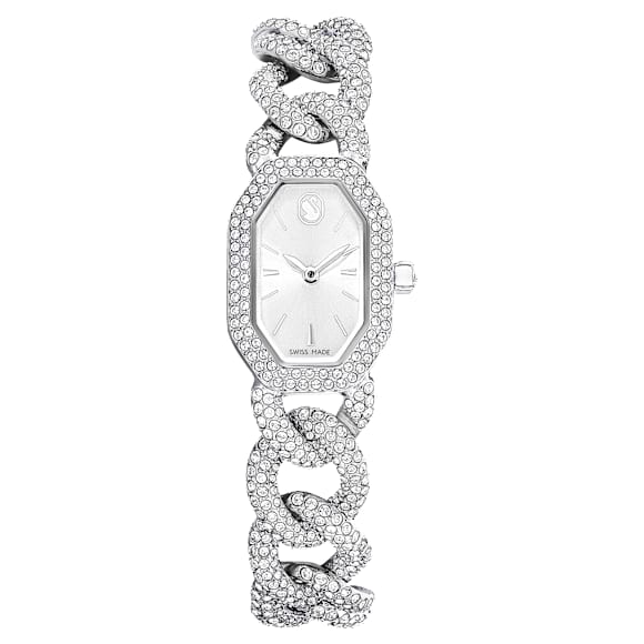 Dextera Chain watch, Swiss Made, Crystal bracelet, Silver tone, Stainless Steel - Swarovski, 5668899