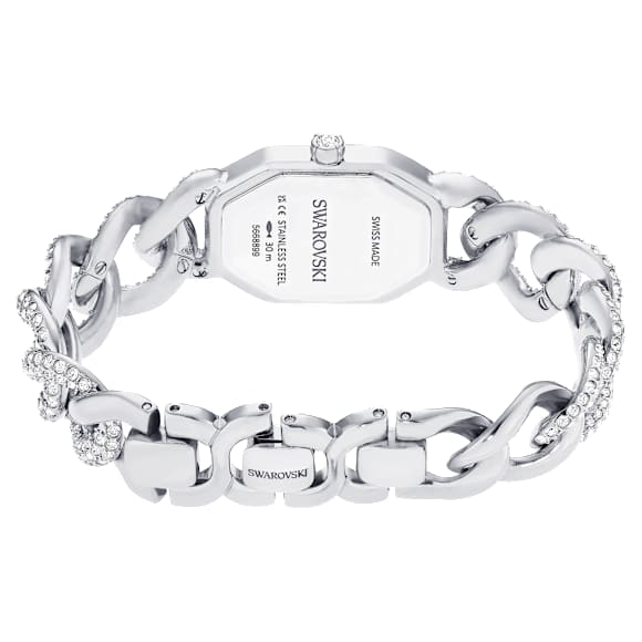 Dextera Chain watch, Swiss Made, Crystal bracelet, Silver tone, Stainless Steel - Swarovski, 5668899