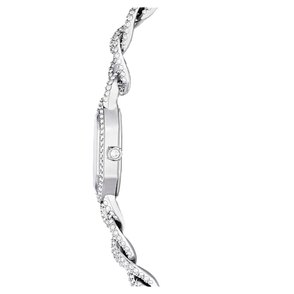 Dextera Chain óra, Svájci gyártmány, Kristálykarkötő, Ezüst tónusú, Rozsdamentes acél - Swarovski, 5668899