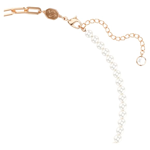 Teddy 펜던트, 크리스털 펄, 곰, 핑크, 18K 로즈 골드 피니시 - Swarovski, 5669166