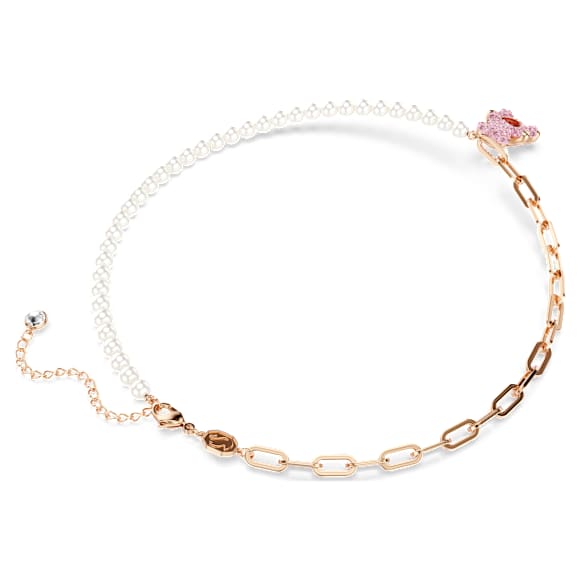 Teddy 펜던트, 크리스털 펄, 곰, 핑크, 18K 로즈 골드 피니시 - Swarovski, 5669166