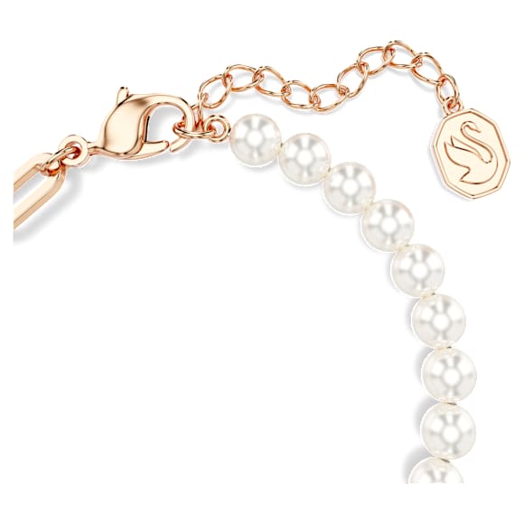 Teddy bracelet, Crystal pearl, Bear, Pink, 18K rose gold finish - Swarovski, 5669169