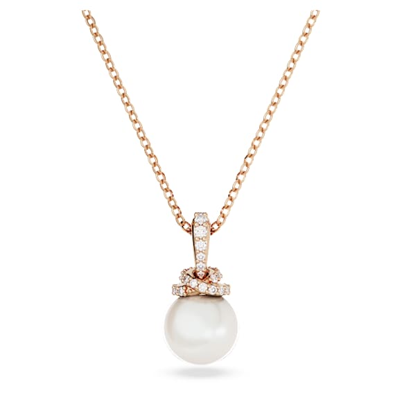 Originally pendant, Crystal pearl, White, Rose gold-tone plated - Swarovski, 5669523