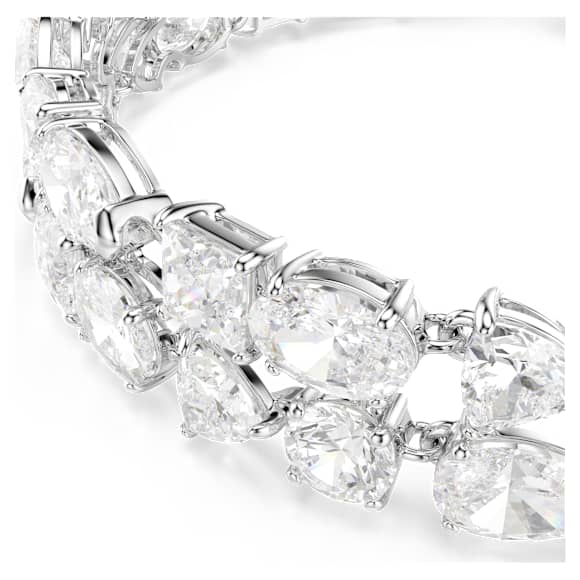 Mesmera bracelet, Mixed cuts, White, Rhodium plated - Swarovski, 5669927