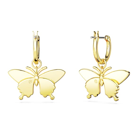 Idyllia Drop-Ohrhänger, Schmetterling, Mehrfarbig, Goldlegierungsschicht - Swarovski, 5670055