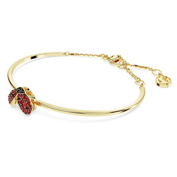 Idyllia bangle, Ladybug, Red, Gold-tone plated - Swarovski, 5670057