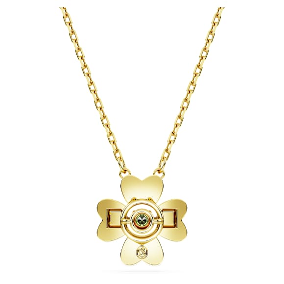 Idyllia pendant, Clover, Green, Gold-tone plated - Swarovski, 5671144