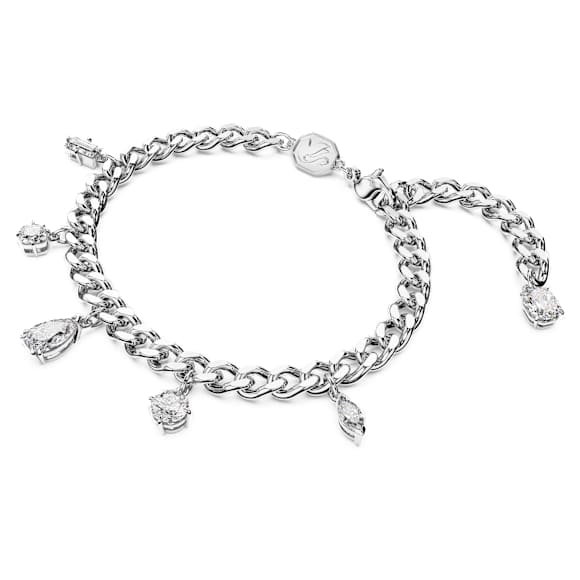 Pulseira Imber, Combinação de lapidações, Branca, Lacado a ródio - Swarovski, 5671184