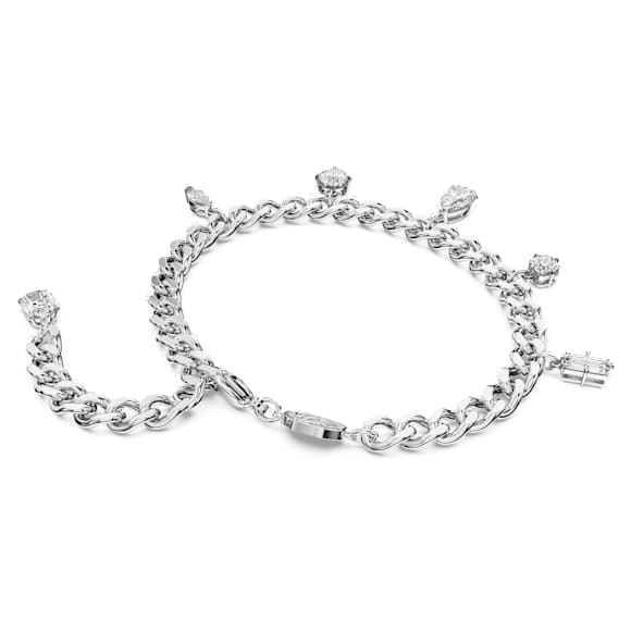 Pulseira Imber, Combinação de lapidações, Branca, Lacado a ródio - Swarovski, 5671184