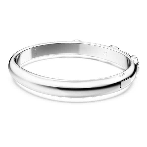 Dextera กำไล, ผสมผสานเหลี่ยมเจียระไนหลายหลายรูปแบบ, ขาว, เคลือบโรเดียม - Swarovski, 5671193
