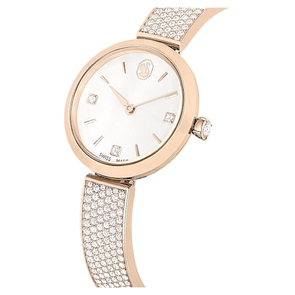 Illumina Uhr, Schweizer Produktion, Metallarmband, Goldfarben, Champagne-vergoldetes Finish - Swarovski, 5671196