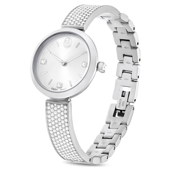 Illumina Uhr, Schweizer Produktion, Metallarmband, Silberfarben, Edelstahl - Swarovski, 5671205