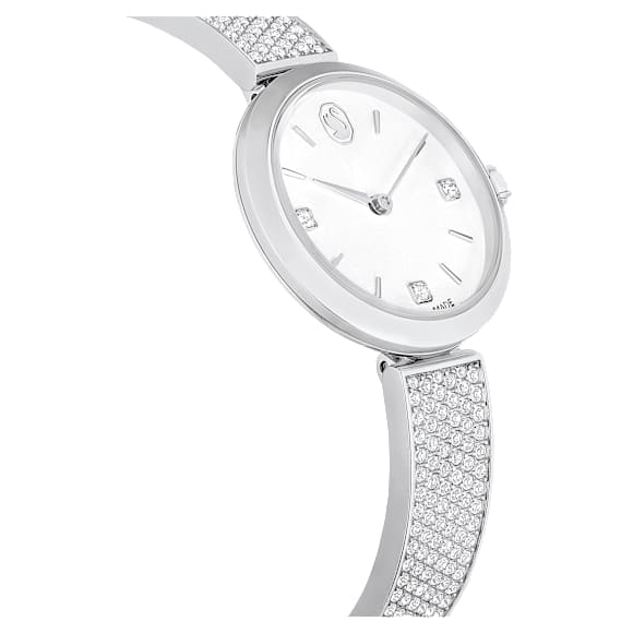 Illumina Uhr, Schweizer Produktion, Metallarmband, Silberfarben, Edelstahl - Swarovski, 5671205