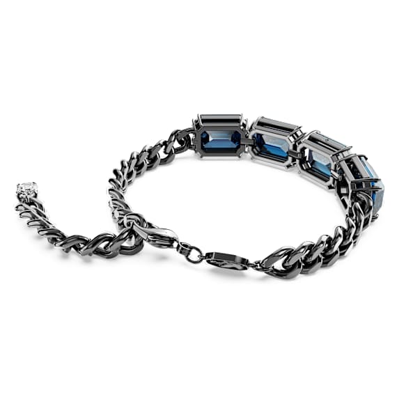 Millenia bracelet, Octagon cut, Blue, Ruthenium plated - Swarovski, 5671250