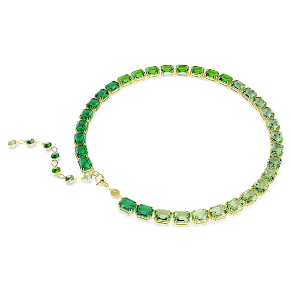 Verižica Millenia, Osmerokotni rez, Barvno prelivanje, Zelena, V videzu 18-karatnega zlata - Swarovski, 5671257