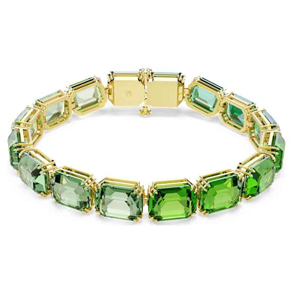 Brățară Millenia, Tăietură octogonală, Gradient de culoare, Verde, Finisaj din aur de 18k - Swarovski, 5671258