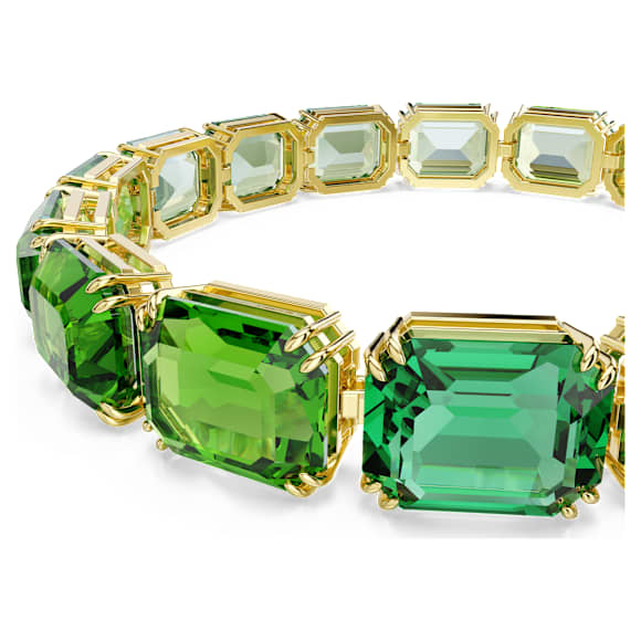 Brățară Millenia, Tăietură octogonală, Gradient de culoare, Verde, Finisaj din aur de 18k - Swarovski, 5671258