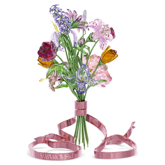 Swarovski 紫色 花の置物 約15cm