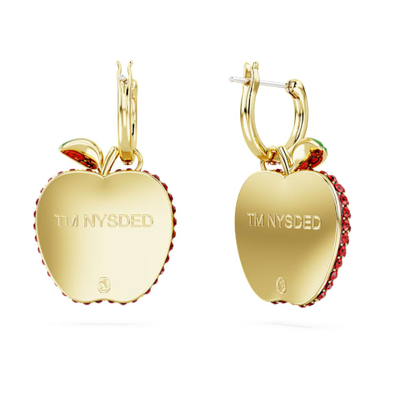Pendientes I LOVE NY, Rojos, Baño tono oro - Swarovski, 5671600