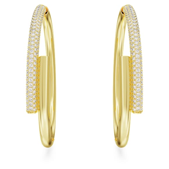 Dextera Kreolörhängen, Vit, Guldfärgad plätering - Swarovski, 5671808