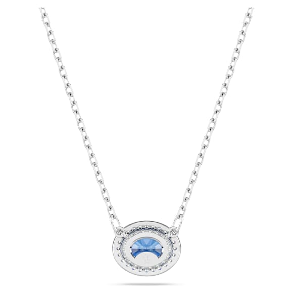 Constella necklace, Oval cut, Blue, Rhodium plated - Swarovski, 5671809
