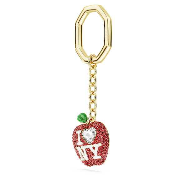 Llavero I LOVE NY, Rojo, Baño tono oro - Swarovski, 5671821
