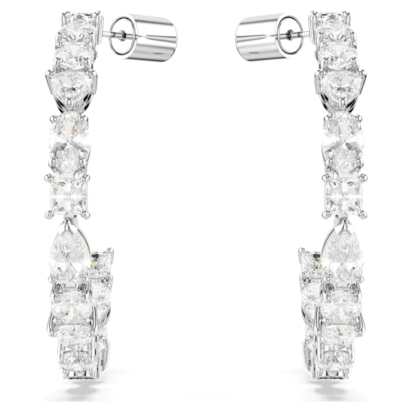 Mesmera Kreolen, Verschiedene Schliffe, Weiß, Rhodiniert - Swarovski, 5672834
