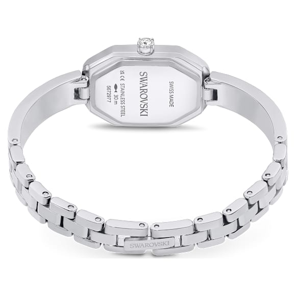 Dextera Bangle watch, Swiss Made, Metal bracelet, Silver tone, Stainless steel - Swarovski, 5672977