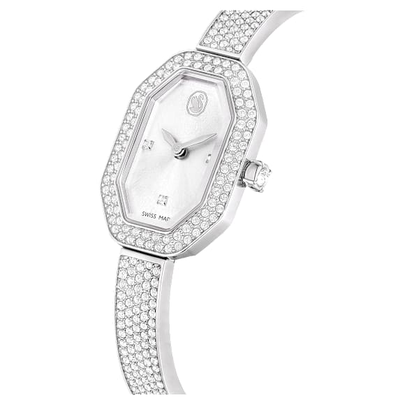 Dextera Bangle watch, Swiss Made, Metal bracelet, Silver tone, Stainless steel - Swarovski, 5672977